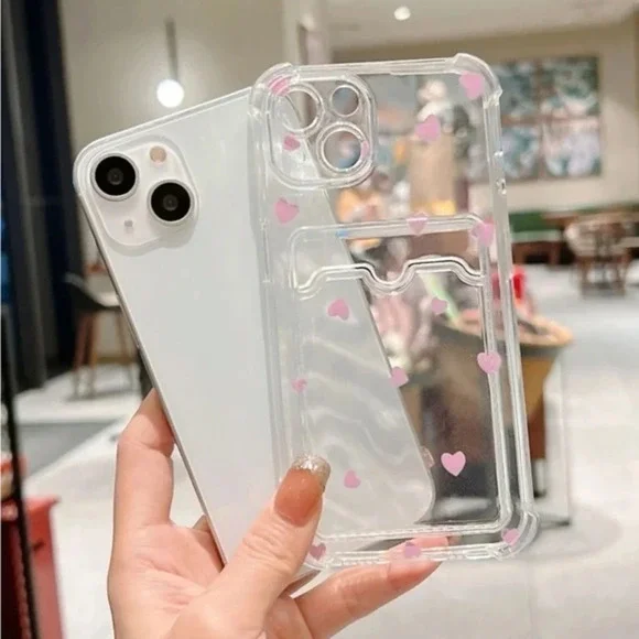 ⚠️Clearance💕iPhone 13/Pro/Pro Max Pink Hearts Phone Case With Card Slot - Picture 3 of 4